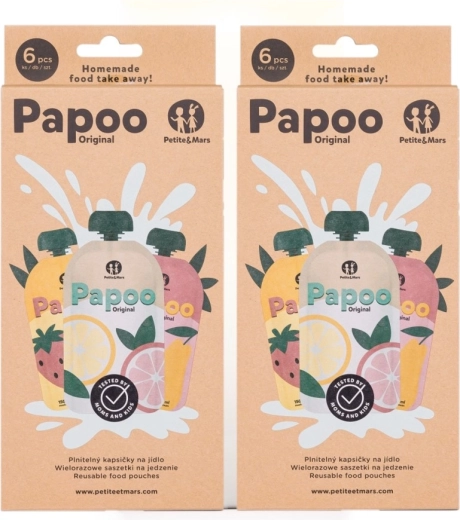 Petite&Mars tölthető ételtasakok Papoo Original 1+1 ingyen (12 db)