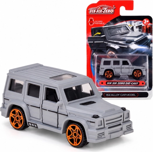 Fém terepjáró autó nyitható ajtókkal, 1:64 méretarányban