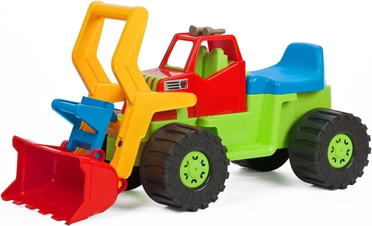 BAYO 74 cm gyermek lábbal hajtós markológép első rakodóval – zöld