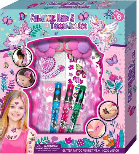 Kreatív készlet hajformázáshoz és tetováláshoz