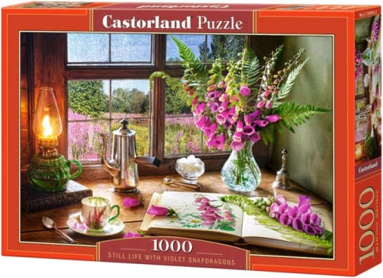 1000 darabos puzzle - Csendélet lila oroszlánpofákkal