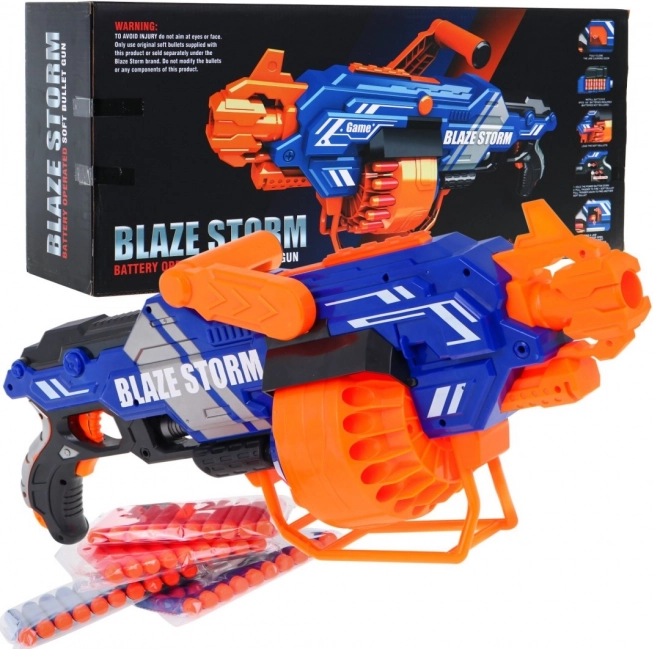 Nagy, teljesen automata BLAZE STORM bláster, 40 szivacslövedék, 8+