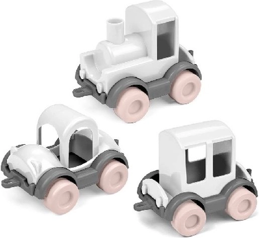 Wader Kids Cars Trio rózsaszín vattacukor – 3 autóból álló szett