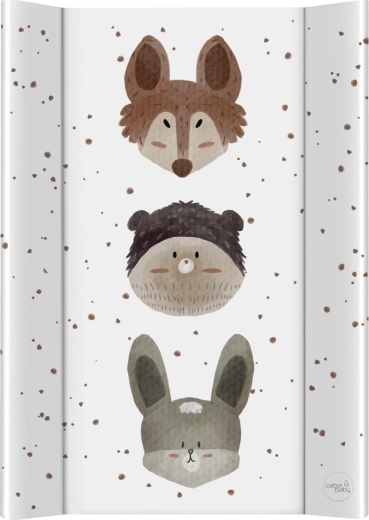 Ceba Baby puha, profilozott pelenkázó alátét komódra Basic Cute Animals 50 × 70 cm