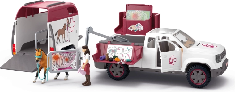 Schleich Horse Club mobil állatorvos utánfutóval