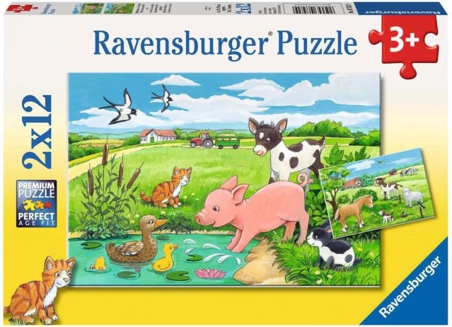 Ravensburger puzzle Állatkölykök 2×12 darab