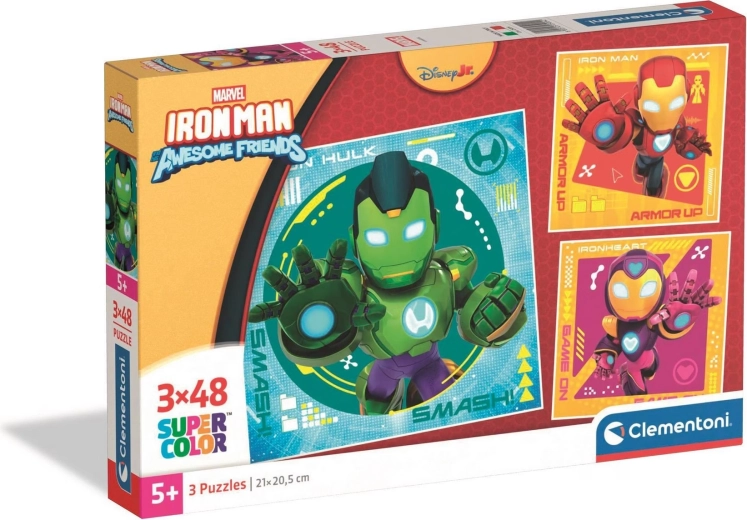 CLEMENTONI Puzzle Iron Man és csodás barátai 3×48 darab