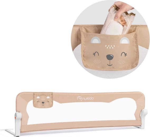 NUKIDO biztonsági leesésgátló ágyra, 150 × 42 × 35 cm, bézs