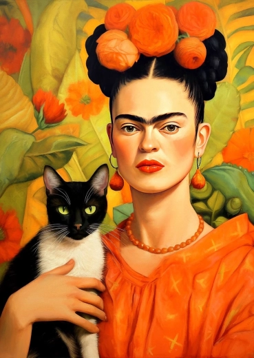 Enjoy puzzle Frida Kahlo macskával, 1000 darabos