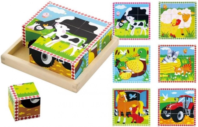 Babu képes fa kockák – farm állatkái – 9 kocka