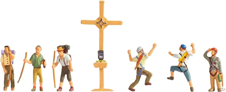 Noch hegyi túrázók figura készlet kereszttel (H0)