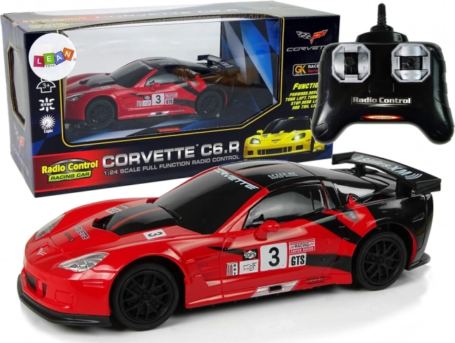 RC sportautó 1:24 Corvette C6.R piros világítással