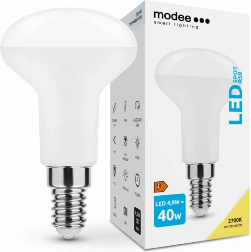 Modee Smart Lighting LED izzó E14 4,9 W meleg fehér R50