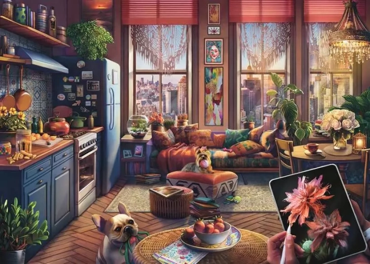 Ravensburger Puzzle Boho stílusú lakás XXL 500 darab