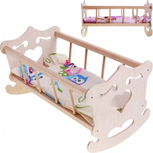 Fa bölcső babának 50 cm + ágynemű ZA2021