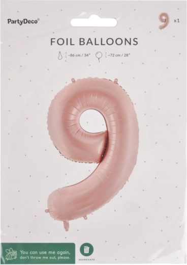Fólia szám lufi 9 bézs 72 cm