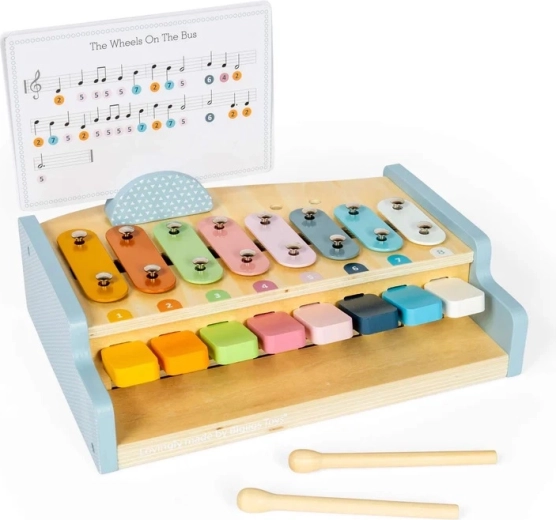 Bigjigs Toys fa zongora és xilofon 2 az 1-ben gyerekeknek