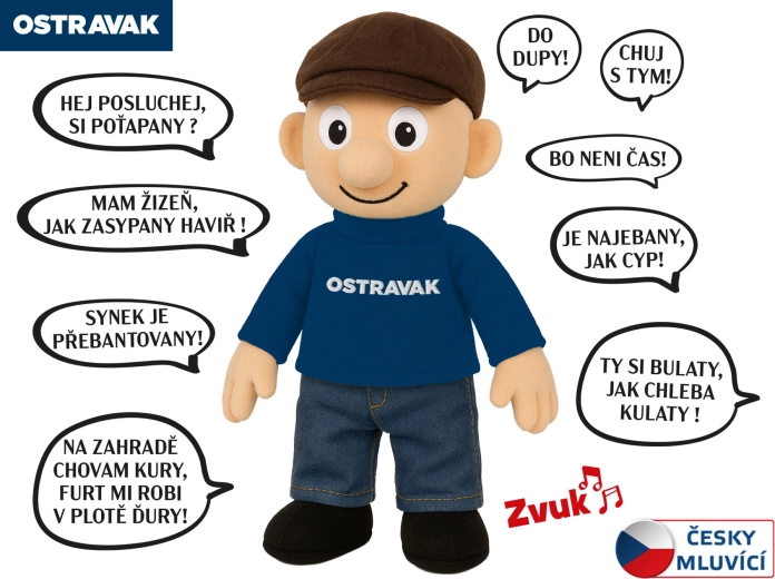 Beszélő plüssfigura Ostravak 32 cm