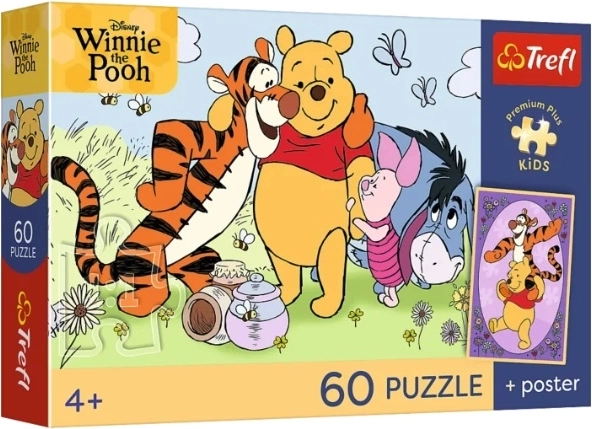 PremPlus Kids gyerek puzzle Kubuś Uśmiech i miód 60 darab