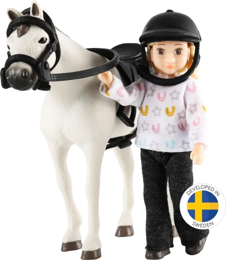 Lundby lovas lány lóval – szett babaházhoz