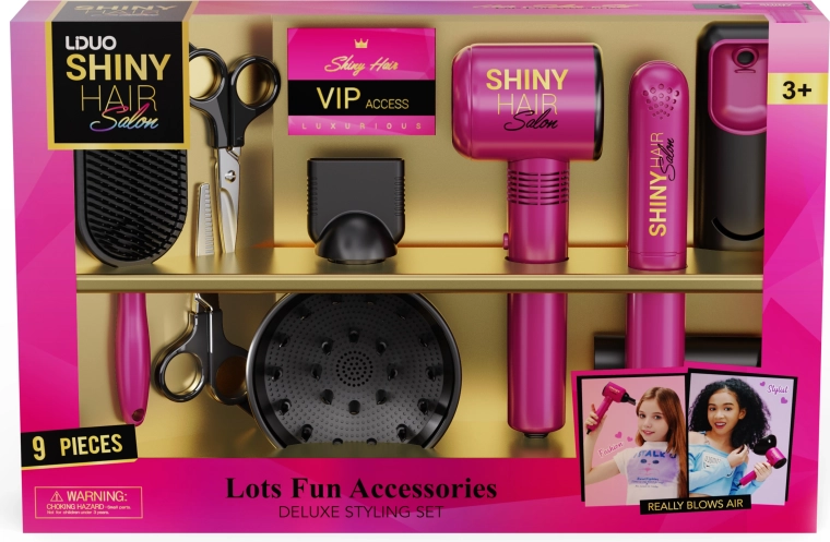 Nagy fodrászkészlet gyerekeknek, 9 darab