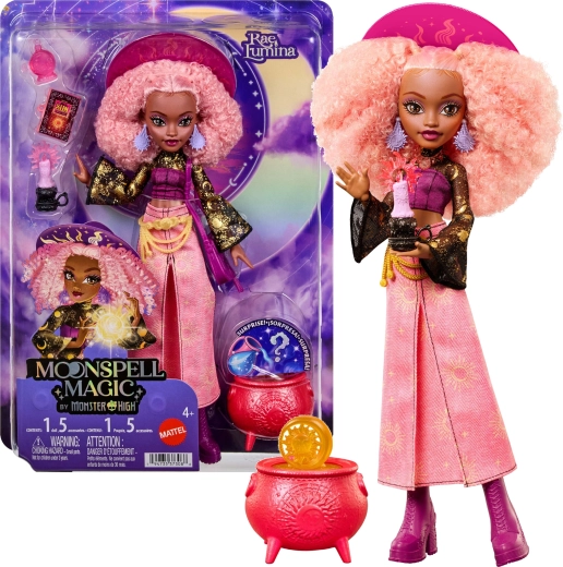 Monster High Moonspell Magic Rae Lumina baba 26 cm kiegészítőkkel