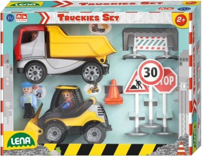 LENA Truckies építőjáték-készlet dobozban