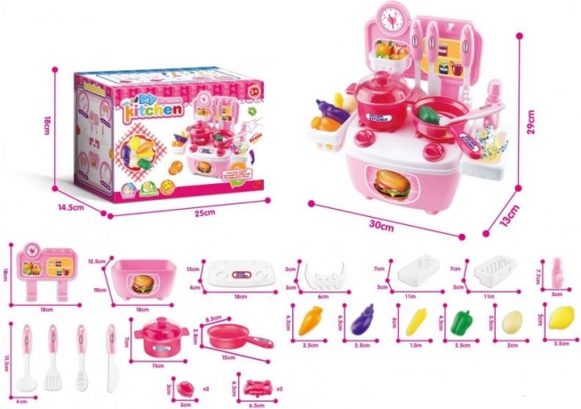 Mini rózsaszín konyha