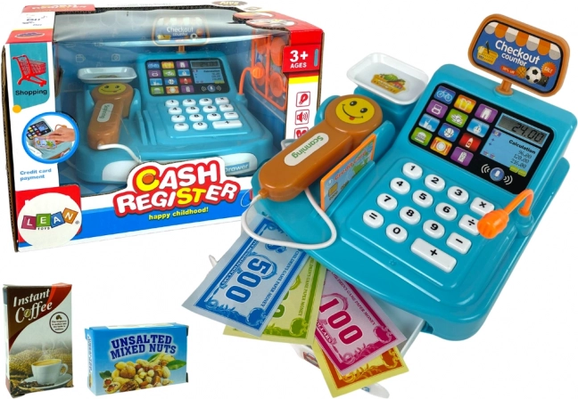 Gyerek pénztárgép mérleggel és elemes szkennerrel