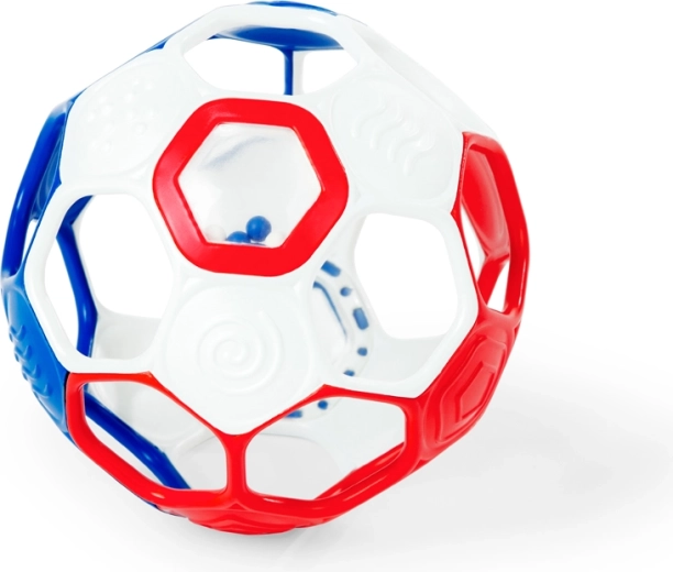 Oball csörgő labda Rattle Goals babáknak, piros/fehér/kék
