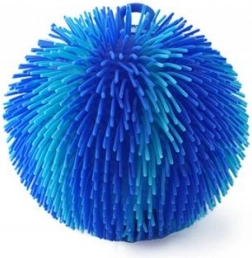 Borzolt, szivárványos, világító labda – kék