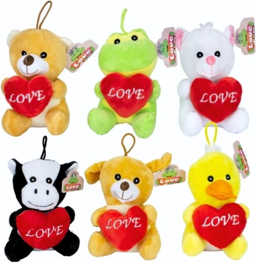 Plüss állatkák szívecskével