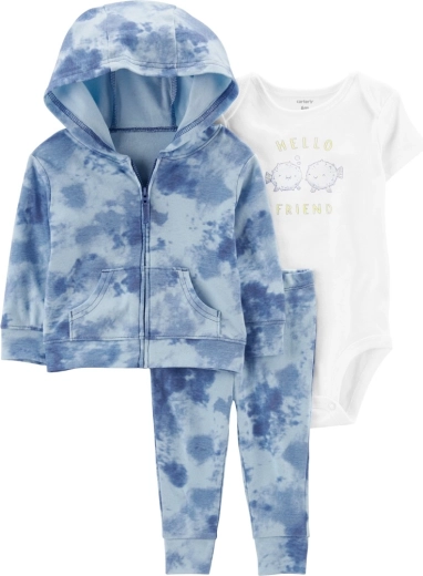 Carter’s Pink ocean háromrészes szett lányoknak – pulóver, leggings és rövid ujjú body