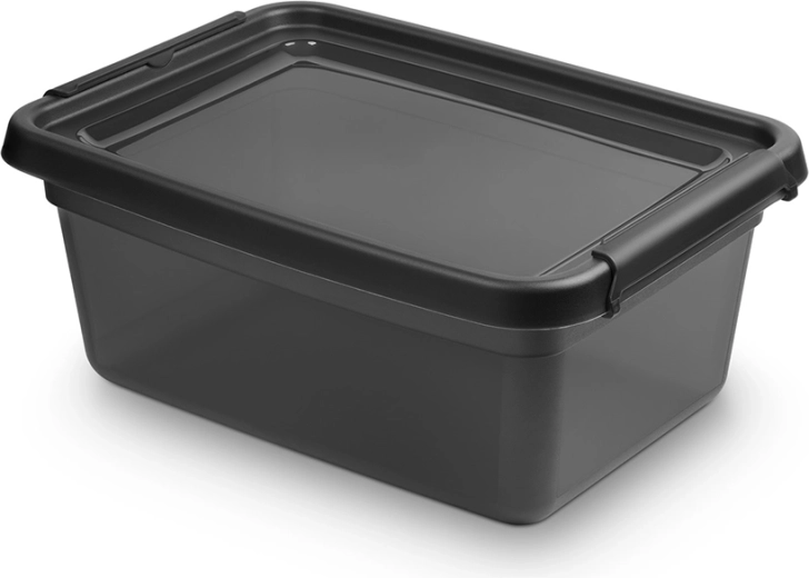 Basestore tárolódoboz fedéllel és csatokkal, coal 12,5 l (28 × 38 × 16 cm)