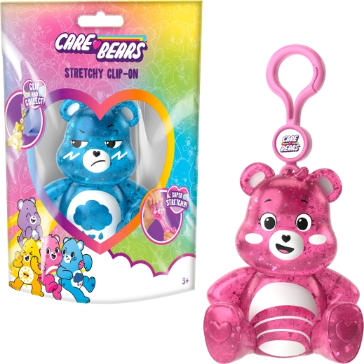 Care Bears nyomkodható plüss kulcstartó csipesszel – véletlenszerű változat – 1 darab