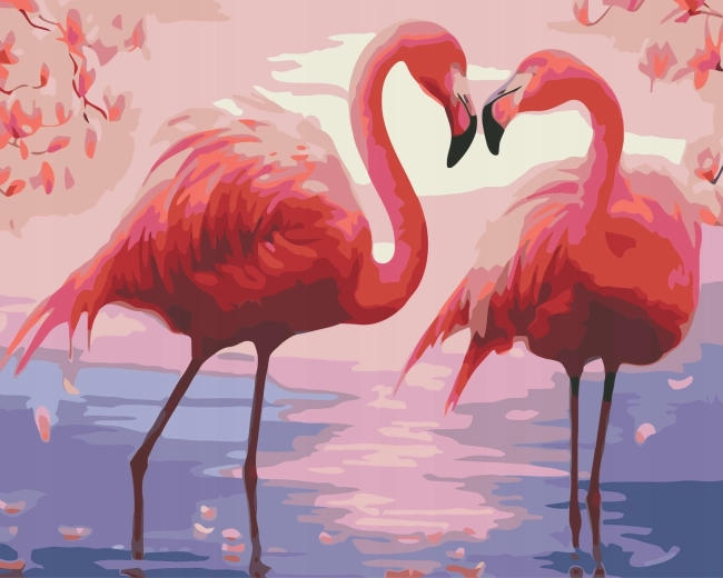 Norimpex Számfestő rózsaszín flamingók 40 × 50 cm