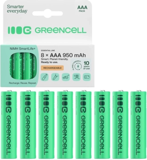 Green Cell AAA (HR03) tölthető akkumulátor 950 mAh 1,2 V, 8 db