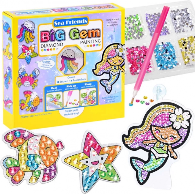 Gyémántfestés Sea Friends – kreatív készlet tengeri motívumokkal