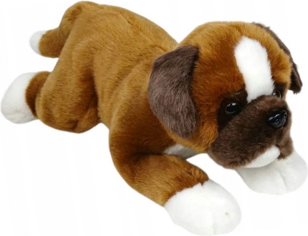 Plüss boxer kutya fekvő 30 cm