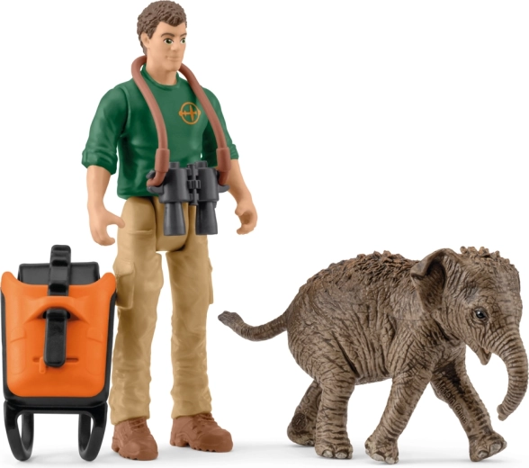 Schleich Pocket Set – kutató expedíción indiai elefántborjúval