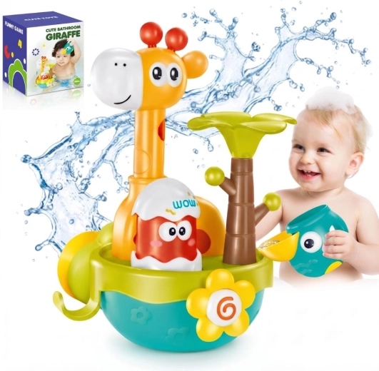 Woopie Baby fürdőjáték zsiráffal, tapadókorongokkal és tölcsérrel
