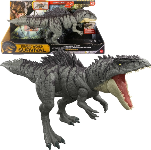 Mattel Jurassic World Survival Giganotosaurus figura mega állkapoccsal – giga támadás