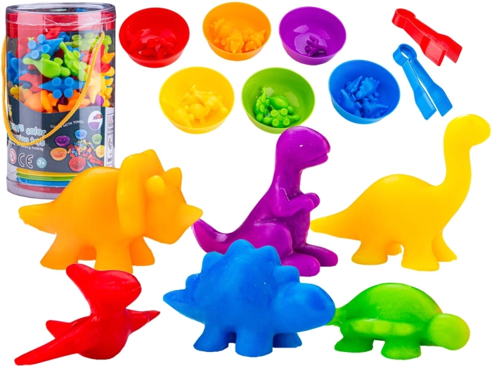 Oktatójáték gyerekeknek – dinoszauruszok szortírozása, színek és számolás