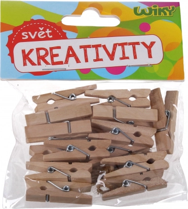 Fa csipeszek 2,5 cm, 25 db zsinórral