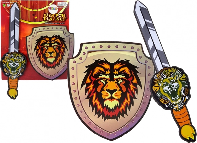 Lovagi szett EVA habból – kard és oroszlános pajzs