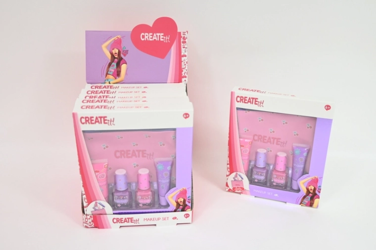 Create It! gyerek kozmetikai szett rózsaszín-lila kozmetikai táskával