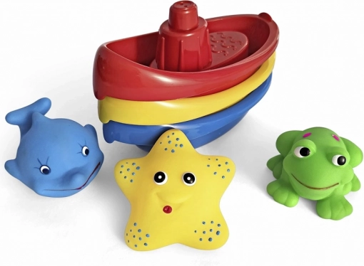 Fürdőkádba való hajók állatkákkal