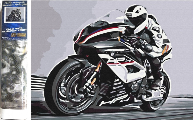 Gyémántfestés NORIMPEX – utcai motor 30 × 40 cm