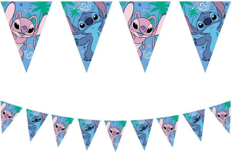 Papírzászlós STITCH & ANGEL Disney banner