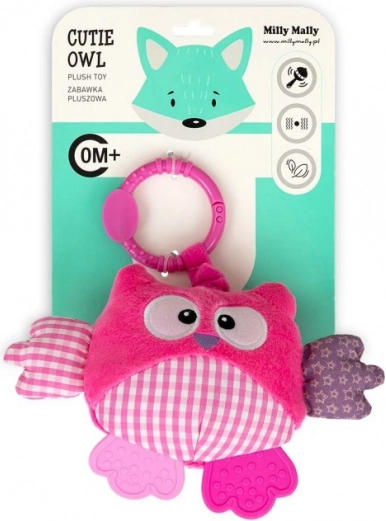 Felfüggeszthető plüss bagoly Milly Mally Cutie owl rózsaszín - 1 db